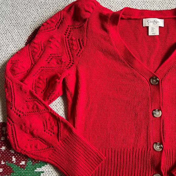 Jessica Simpson Vibrant Red Cardigan - Picture 1 of 4